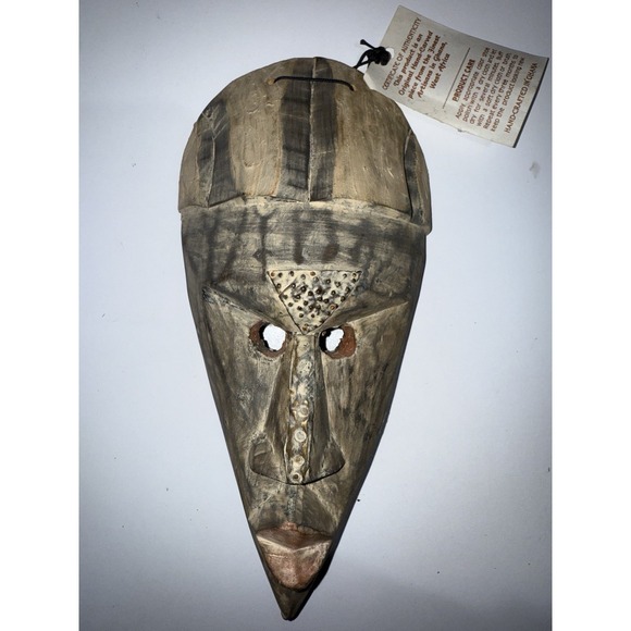 Dan Mask Painted Wood One Of A Kind Certificate of Authenticity Can Hang On Wall